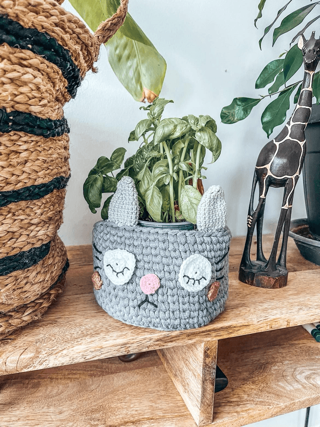 Panier cache pot chat