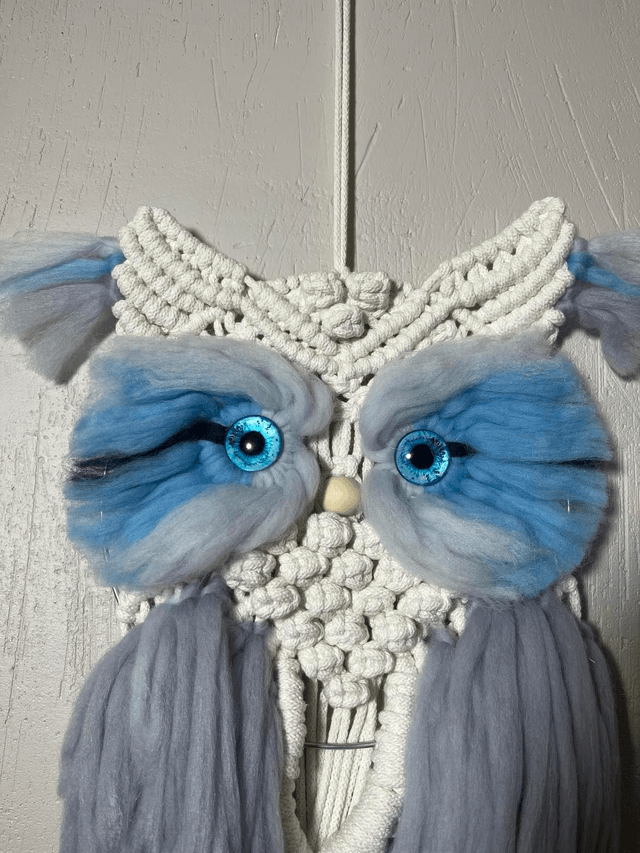 Hibou en macramé