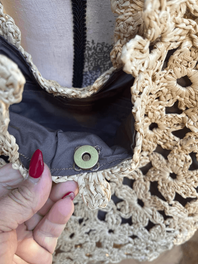 Sac "Fleur" fait main en raphia souple
