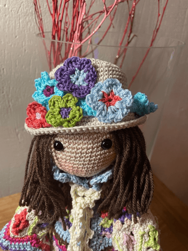 Poupée chiffon Hippie faite au crochet