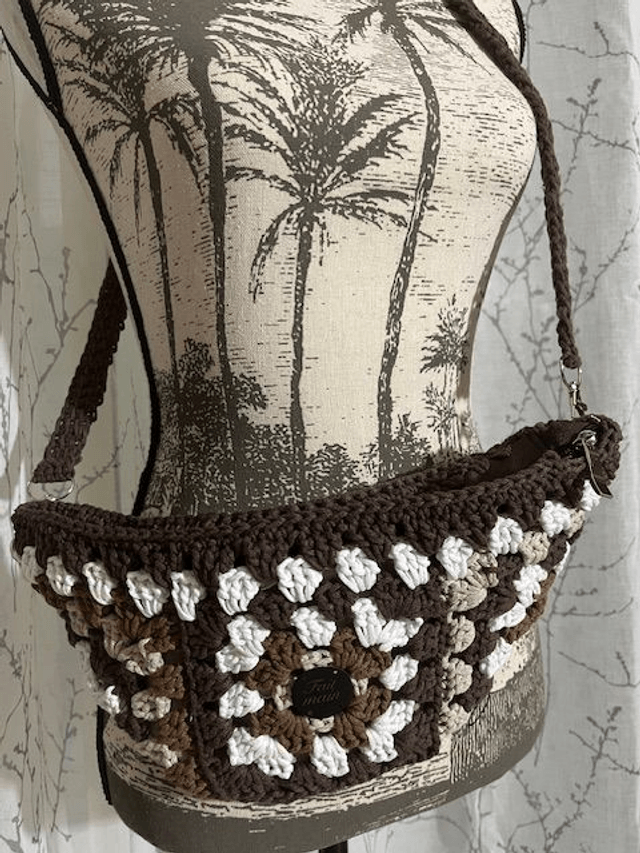 Sac Banane en carrés granny