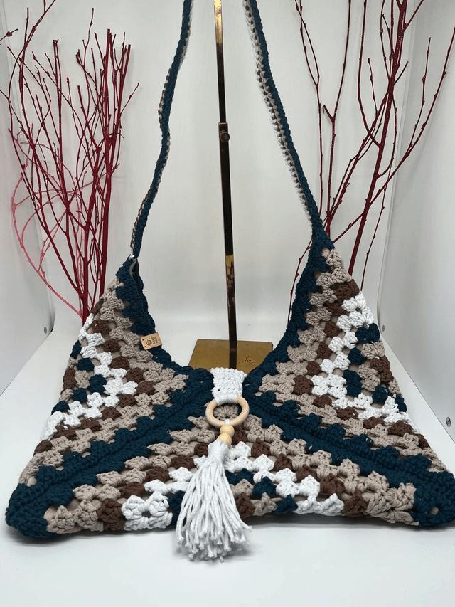 Sac carré granny crochet