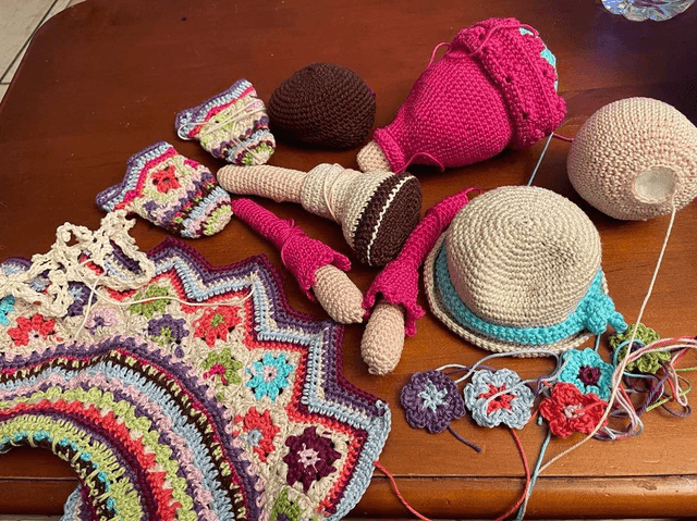 Poupée chiffon Hippie faite au crochet