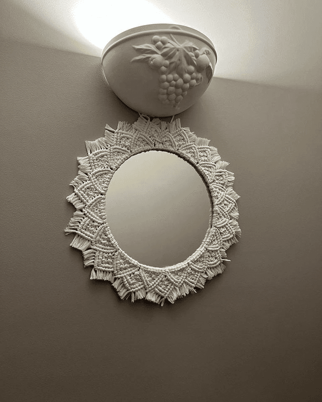 Miroir macramé